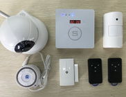 Emergency Button Gsm Alarm Panel , Smoke Detector Home Burglar System